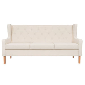 vidaXL 3-Piece Sofa Set Fabric Cream White