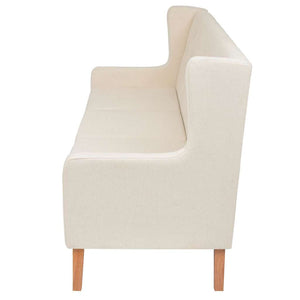 vidaXL 3-Piece Sofa Set Fabric Cream White