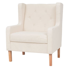 vidaXL 3-Piece Sofa Set Fabric Cream White
