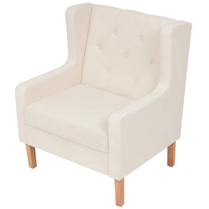 vidaXL 3-Piece Sofa Set Fabric Cream White