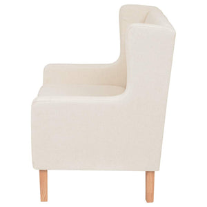 vidaXL 3-Piece Sofa Set Fabric Cream White