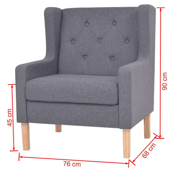 vidaXL 2-Piece Sofa Set Fabric Grey
