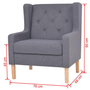 vidaXL 2-Piece Sofa Set Fabric Grey