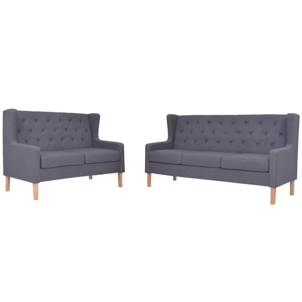 vidaXL 2-Piece Sofa Set Fabric Grey