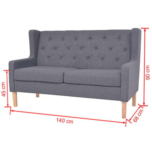 vidaXL 2-Piece Sofa Set Fabric Grey