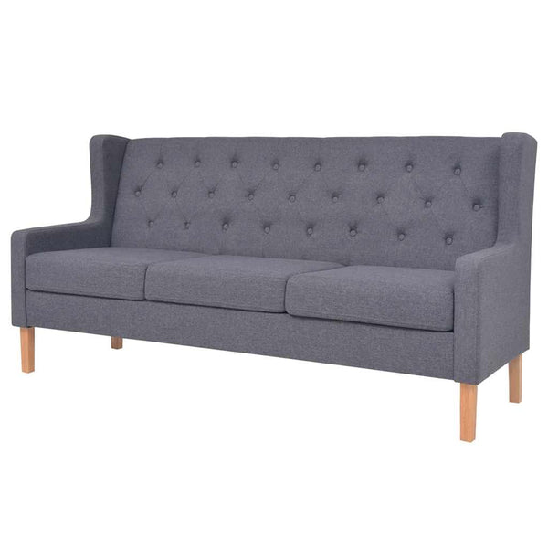 vidaXL 3-Piece Sofa Set Fabric Grey