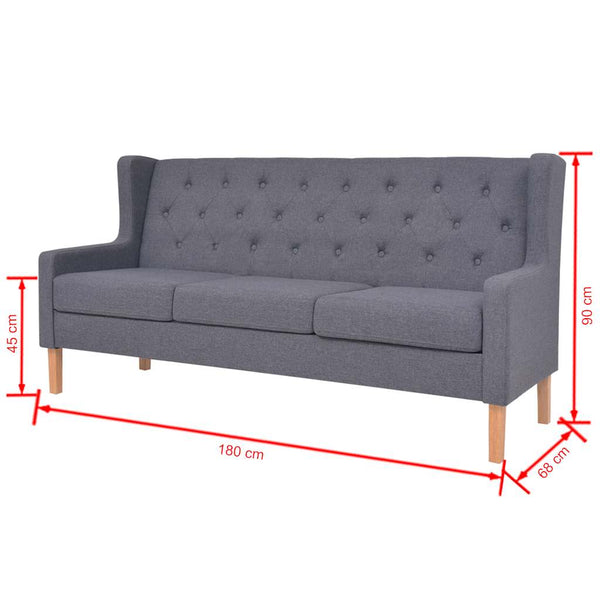 vidaXL 3-Piece Sofa Set Fabric Grey