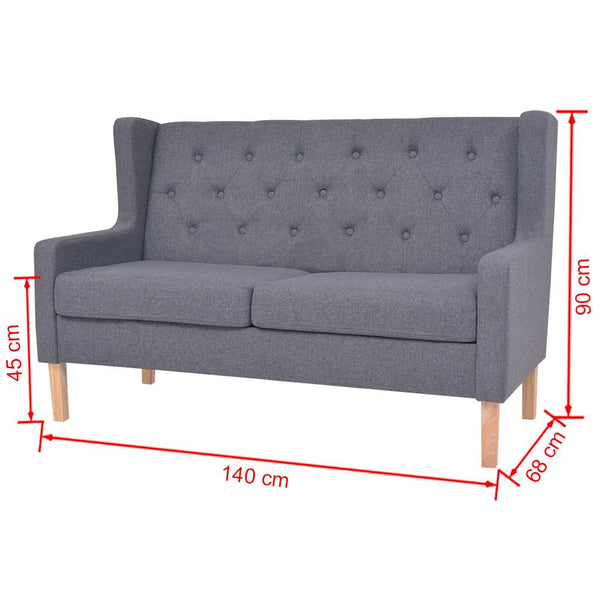 vidaXL 3-Piece Sofa Set Fabric Grey