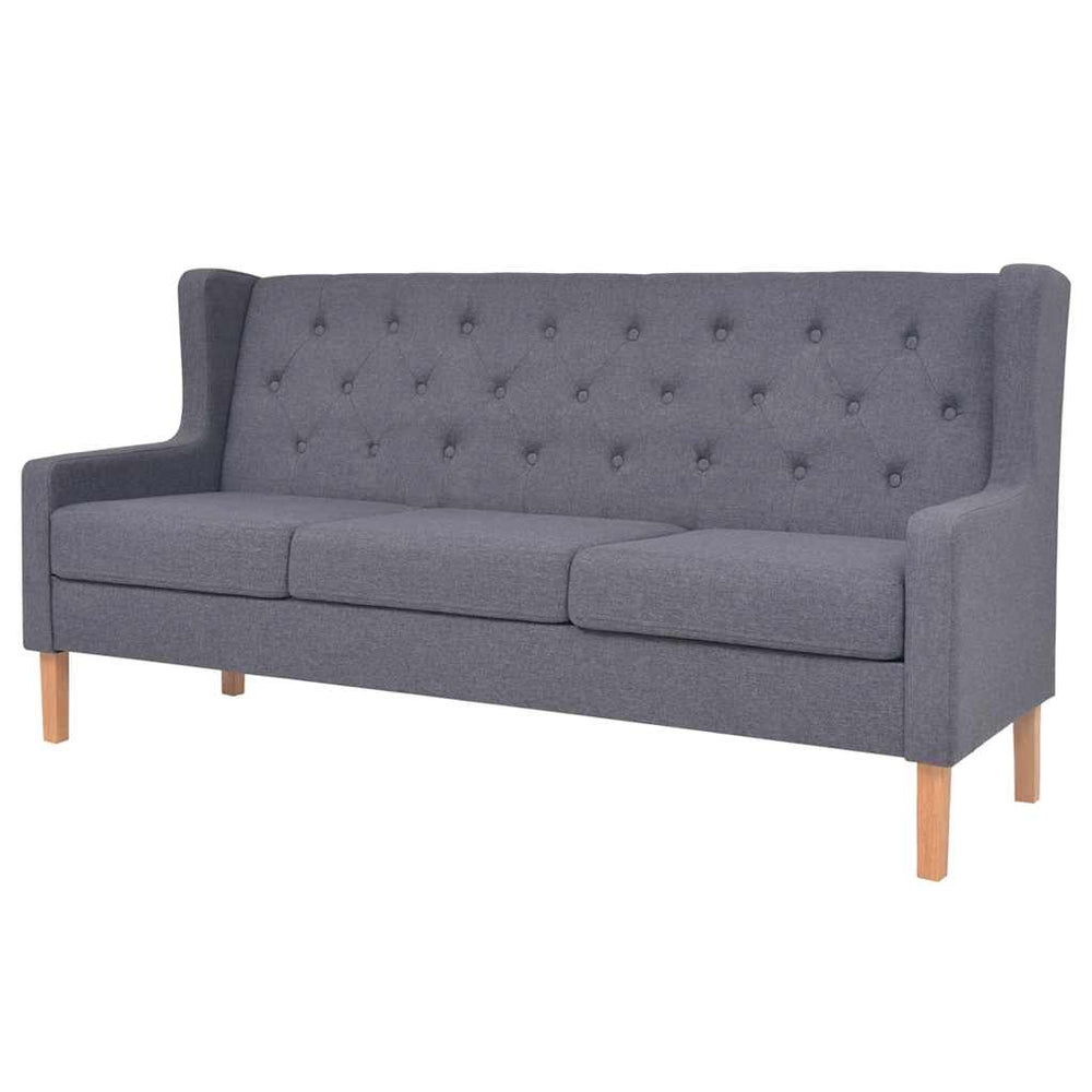 vidaXL 3-Piece Sofa Set Fabric Grey