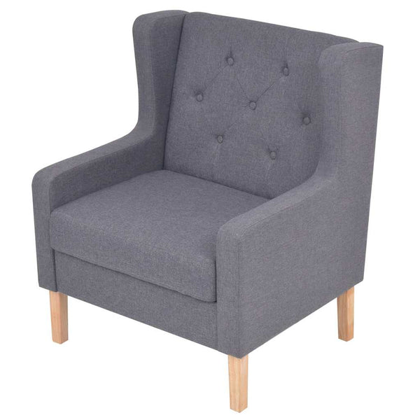 vidaXL 3-Piece Sofa Set Fabric Grey