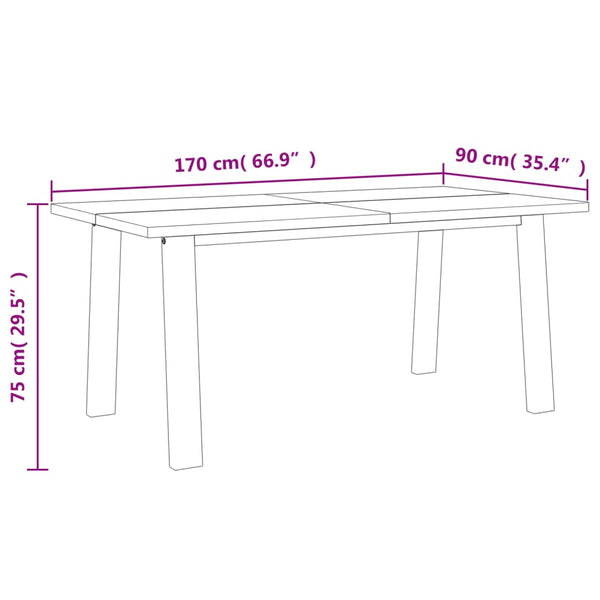 vidaXL Acacia Solid Wood Dining Table 170x90 cm