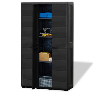 vidaXL Garden Storage Cabinet with 4 Shelves Black