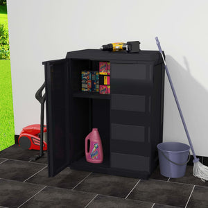 vidaXL Garden Storage Cabinet with 1 Shelf Black