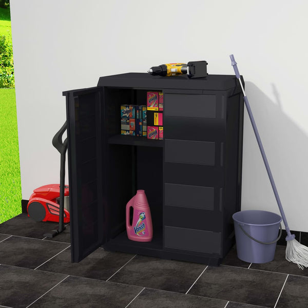 vidaXL Garden Storage Cabinet with 1 Shelf Black