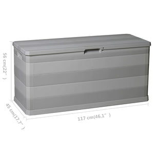 vidaXL Garden Storage Box Grey 117×45×56 cm