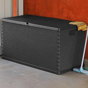 vidaXL Garden Storage Box Anthracite 120x56x63 cm PP Rattan