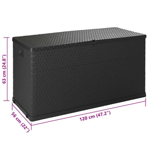 vidaXL Garden Storage Box Anthracite 120x56x63 cm PP Rattan