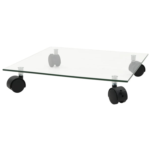 vidaXL Plant Stands with Wheels 2 pcs Toughened Glass 35x35 cm Square
