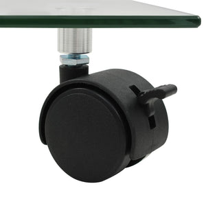 vidaXL Plant Stands with Wheels 2 pcs Toughened Glass 35x35 cm Square