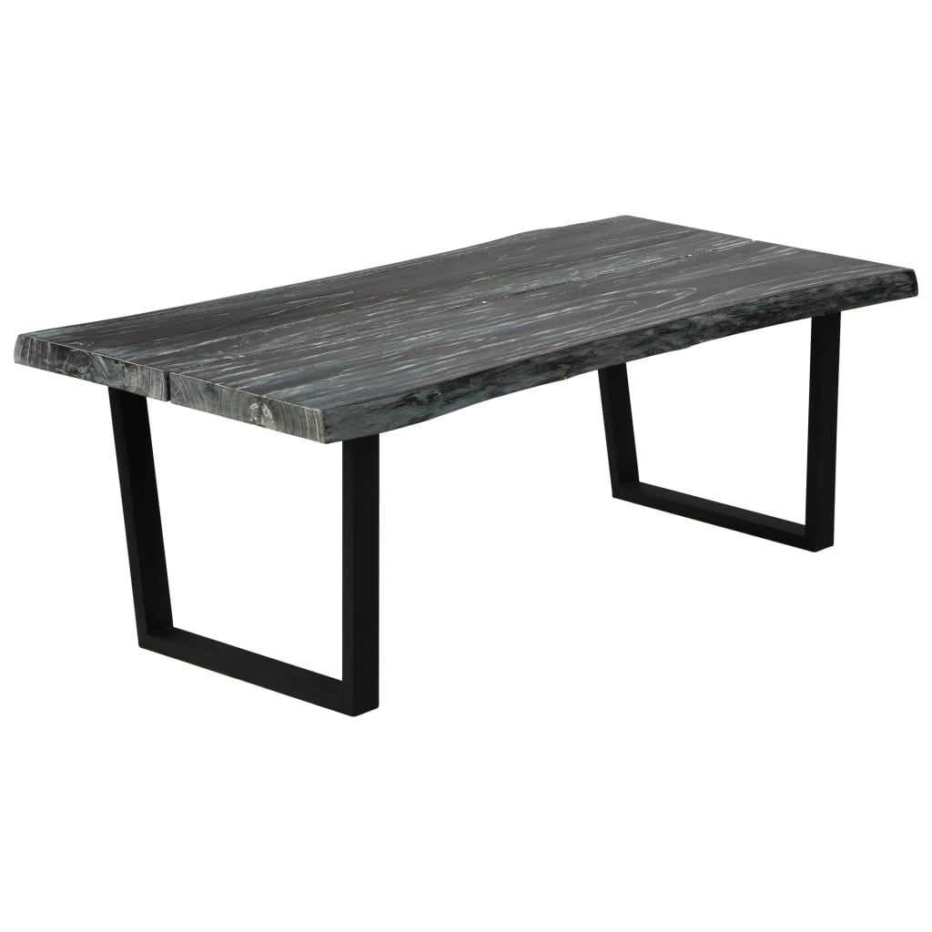 vidaXL Coffee Table Solid Mindi Wood 102x56x41 cm Grey