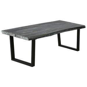 vidaXL Coffee Table Solid Mindi Wood 102x56x41 cm Grey