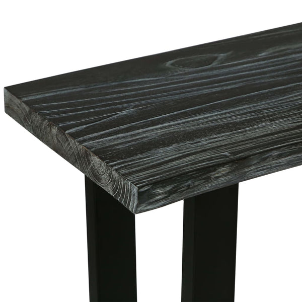 vidaXL Solid Mindi Wood Console Table 110 x 35 x 75 cm Grey