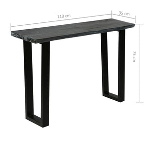 vidaXL Solid Mindi Wood Console Table 110 x 35 x 75 cm Grey