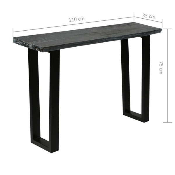 vidaXL Solid Mindi Wood Console Table 110 x 35 x 75 cm Grey