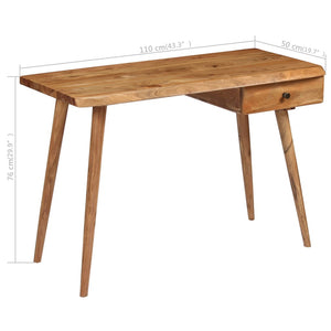 vidaXL Solid Acacia Wood Desk 110 x 50 x 76 cm
