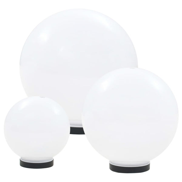 vidaXL 3-Piece Spherical LED Garden Light Set 20/30/40 cm PMMA