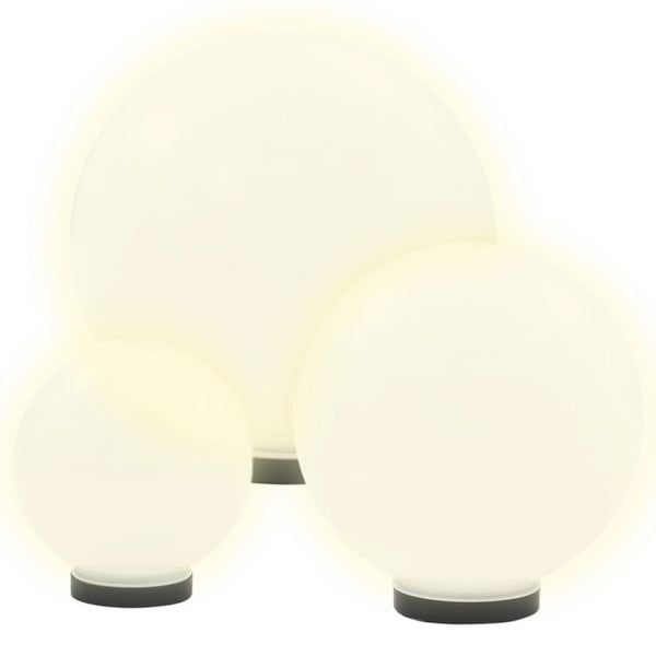 vidaXL 3-Piece Spherical LED Garden Light Set 20/30/40 cm PMMA