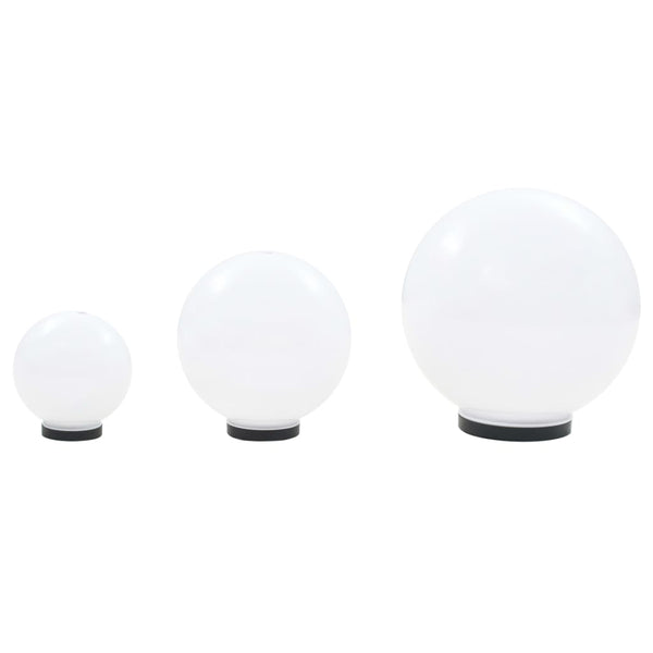 vidaXL 3-Piece Spherical LED Garden Light Set 20/30/40 cm PMMA