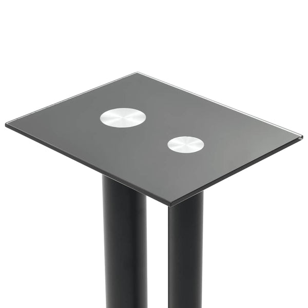 vidaXL Speaker Stands 2 pcs. Double Column Design Tempered Glass Black