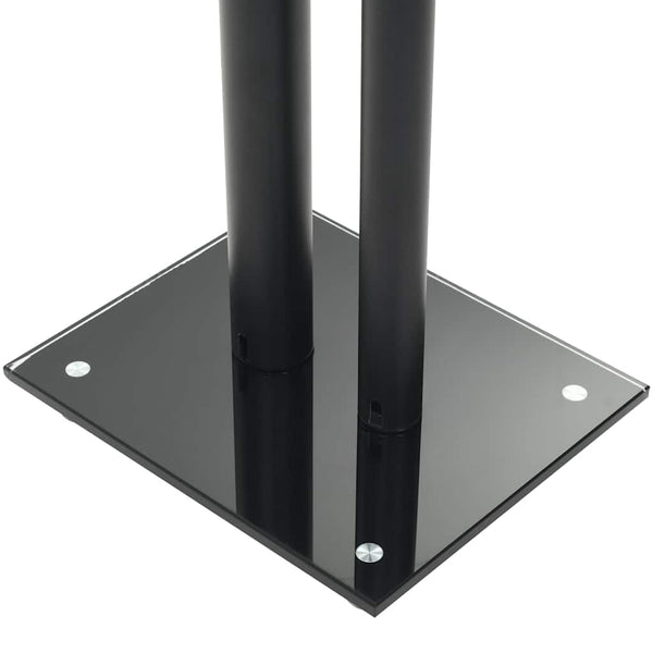 vidaXL Speaker Stands 2 pcs. Double Column Design Tempered Glass Black