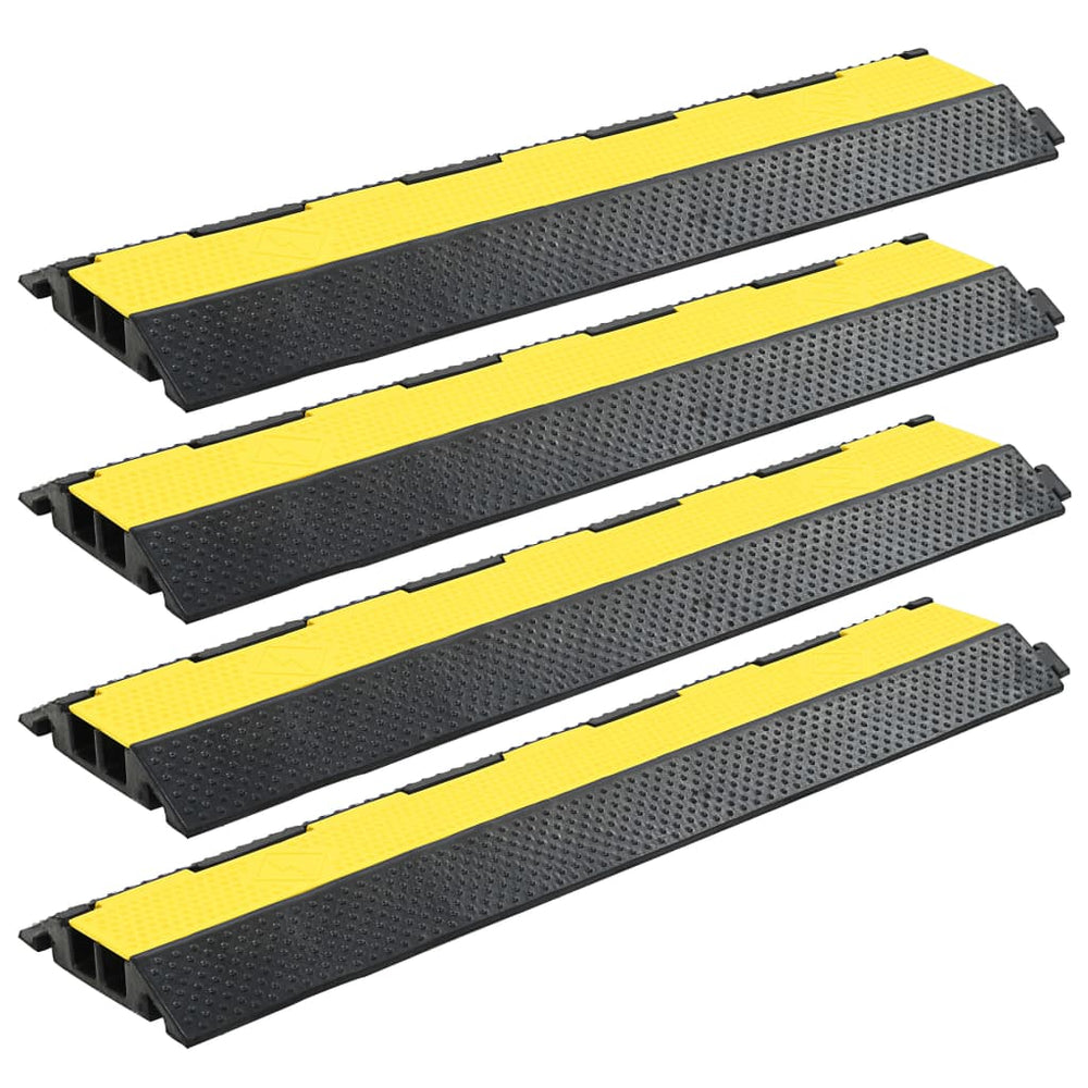 vidaXL Cable Protectors 4 pcs. 2 Channels Rubber 101.5 cm