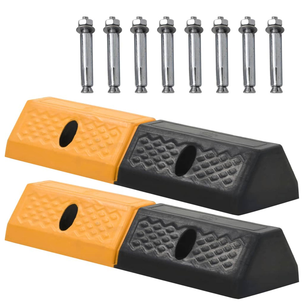 vidaXL Parking Curbs 2-pack Rubber 49 x 15 x 9 cm