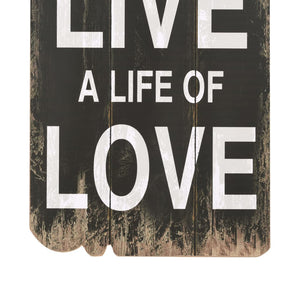 vidaXL Wall Coat Rack with 6 Hooks 120 x 40 cm "LOVE LIVE"