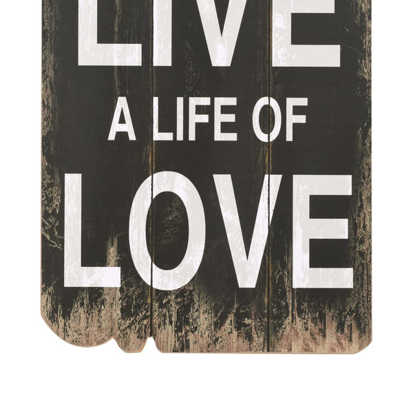 vidaXL Wall Coat Rack with 6 Hooks 120 x 40 cm "LOVE LIVE"