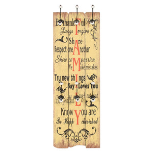 vidaXL Wall Coat Rack with 6 Hooks 120 x 40 cm "FAMILY"