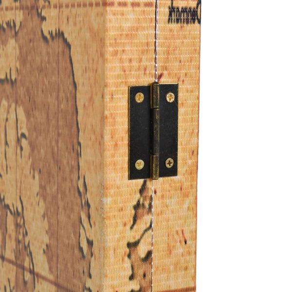 vidaXL Folding Room Divider 200 x 170 cm World Map Yellow