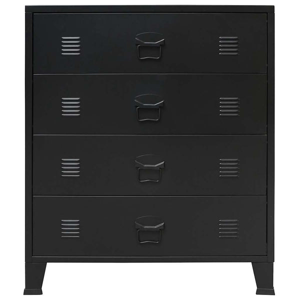 Schubladenschrank Metall Industrie-Stil 78 x 40 x 93 cm Schwarz