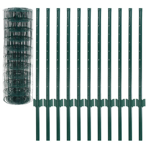 vidaXL Steel Metal Fence 20 x 0.8 m Green