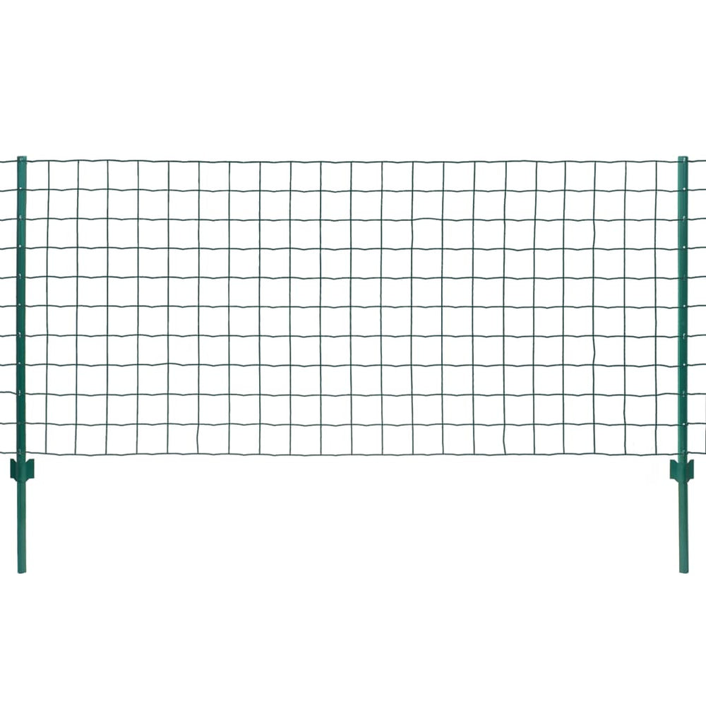 vidaXL Metal Fence Steel 20 x 1 m Green