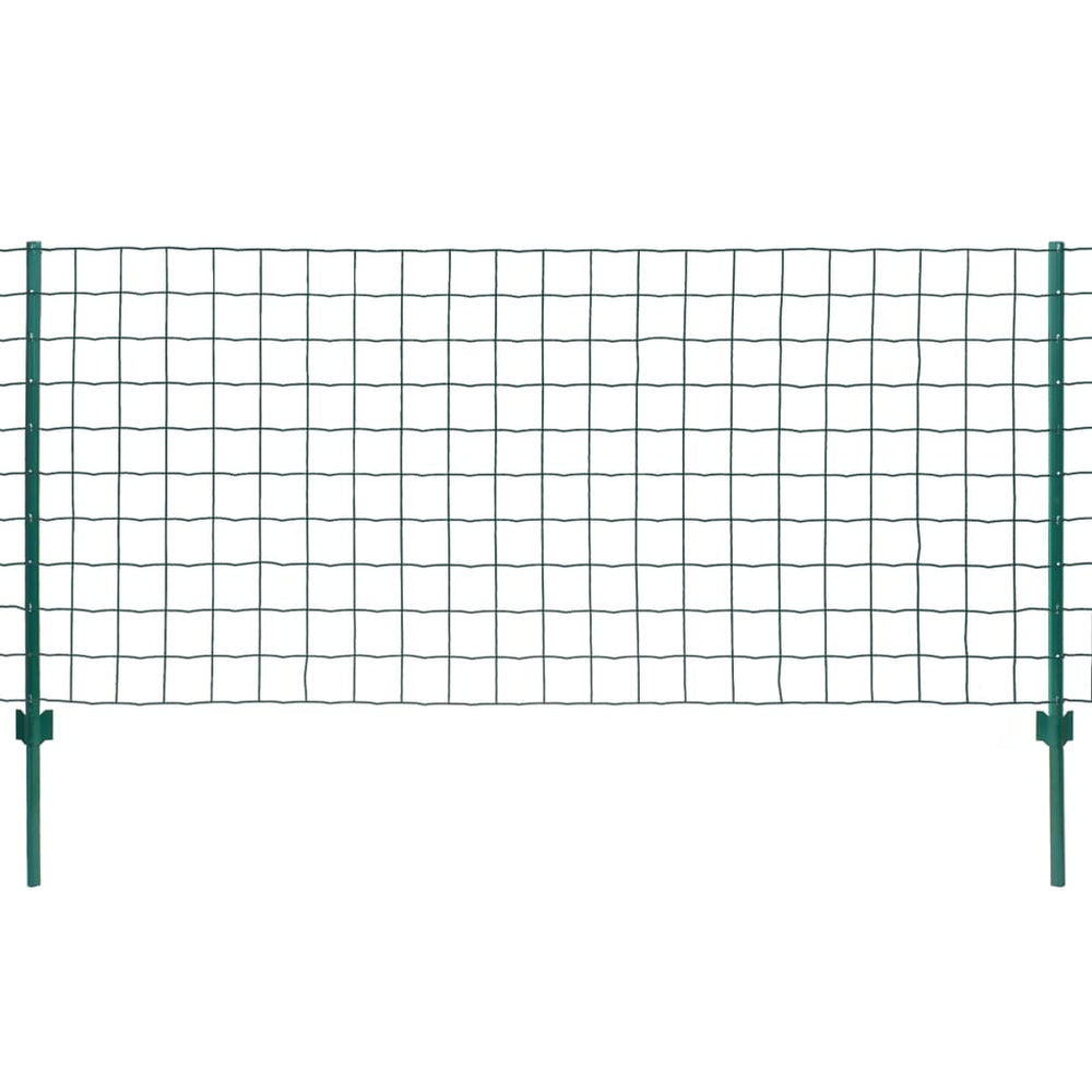 vidaXL Steel Metal Fence 20 x 1.2 m Green