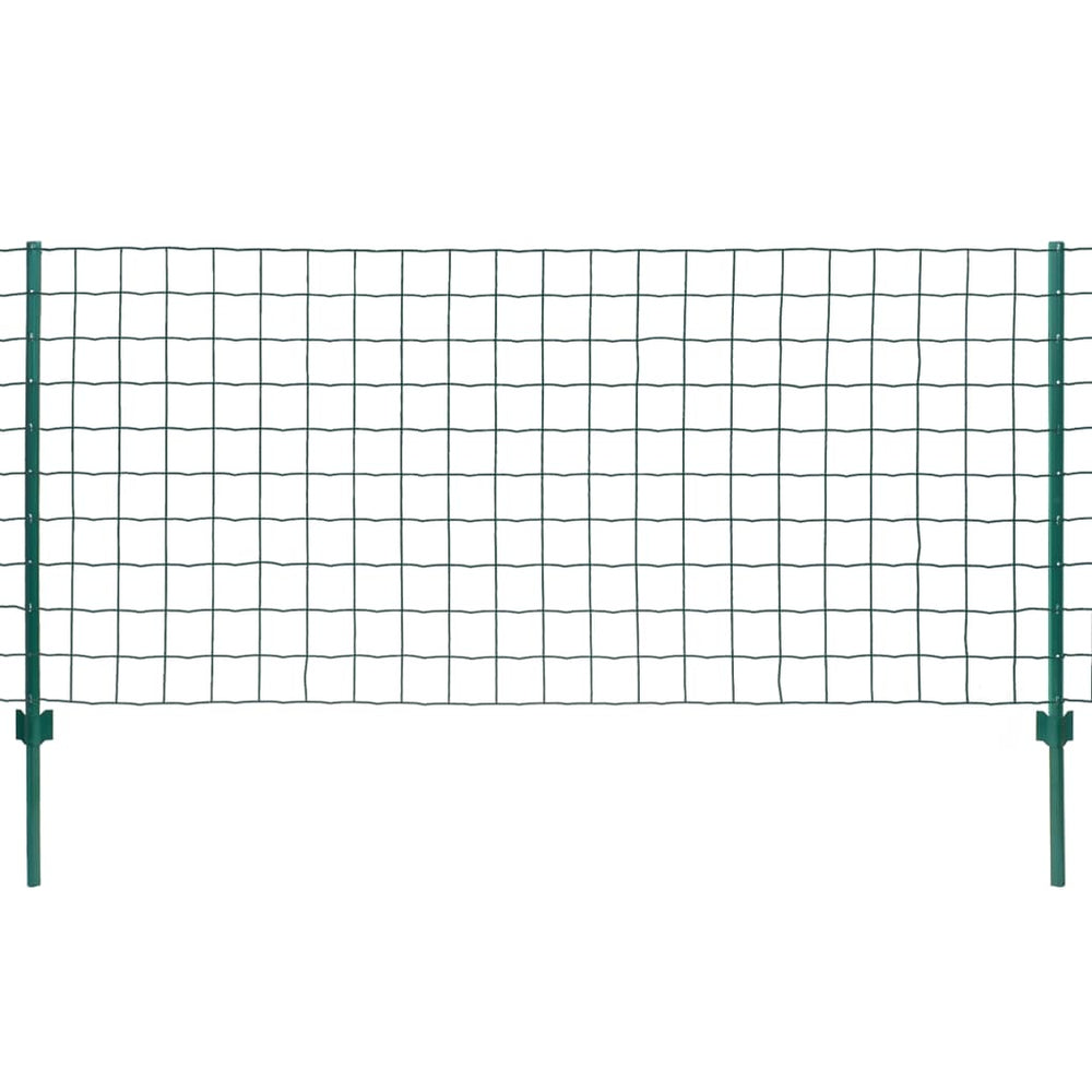 vidaXL Steel Metal Fence 20 x 0.8 m Green