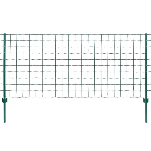 vidaXL Steel Metal Fence 20 x 0.8 m Green