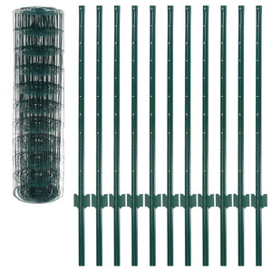 vidaXL Metal Fence Steel 20 x 1 m Green