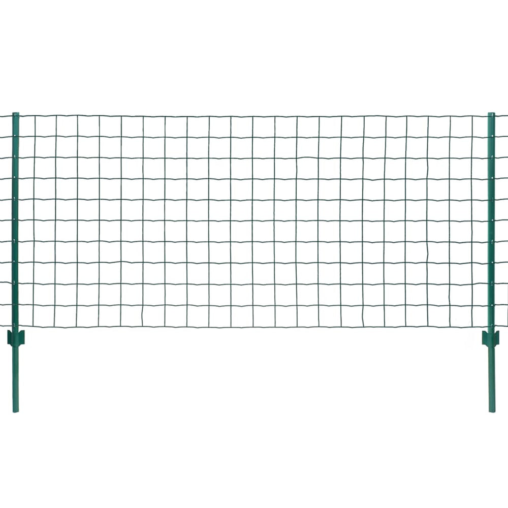 vidaXL Steel Metal Fence 20 x 1.2 m Green
