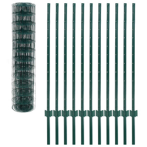 vidaXL Steel Metal Fence 20 x 1.2 m Green