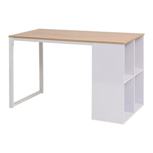 vidaXL Desk 120×60×75 cm Oak Brown and White